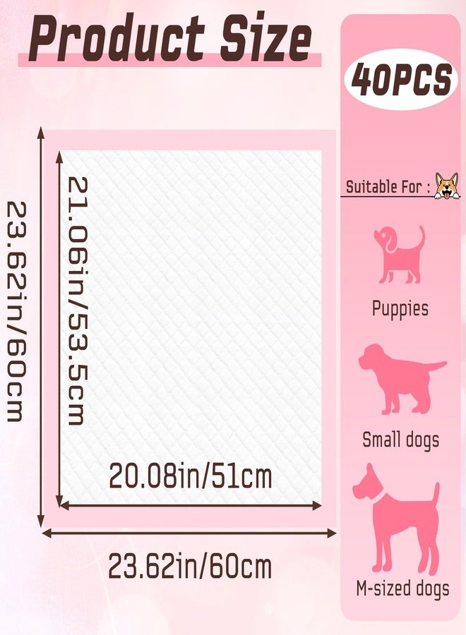 Tivcck Puppy Pads,Disposable Puppy Training Pads,Super Absorbent Leak-Proof Dog and Puppy Pet Training Pads,Pink Puppy Pads for Puppies,Dogs,Cats,Rabbits(24" X 24" - 40PCS) - Image 2